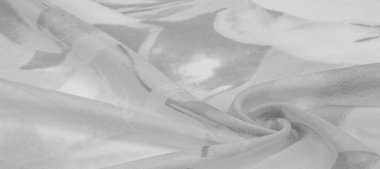 Doku, arka plan, büyük desenli ince yarı saydam ipek.