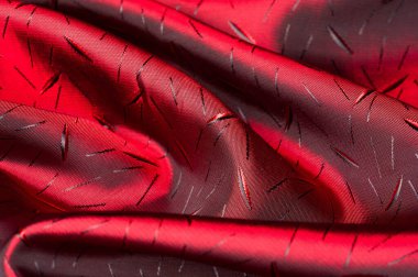 dokulu, arka plan. Çizim. Kırmızı ipek kumaş. Bu özel 