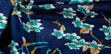 Doku, arka plan, desen, f yeşil renkleri ile kumaş mavi