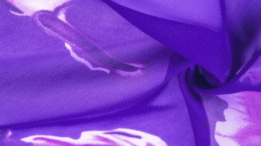 Doku, arka plan, kırmızı çiçek baskılı mavi ipek kumaş. Y