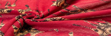 doku, arka plan, bir baskı ile kırmızı renk pamuklu kumaş 