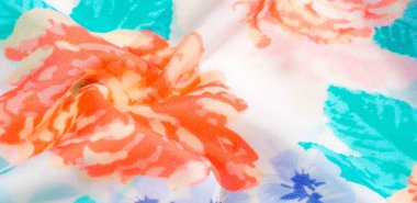 doku deseni pamuklu kumaş. Beyaz bir backgrou üzerinde çiçekler güller