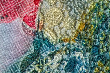 arka plan dokusu; Desen. Yapıştırılmış dantel çizgili kumaş. Mult