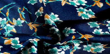 Doku, arka plan, desen, f yeşil renkleri ile kumaş mavi