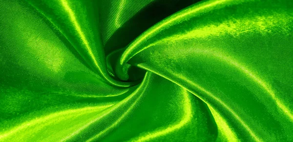 Texture, sfondo, motivo, tessuto di seta di colore verde. Questo è un — Foto Stock
