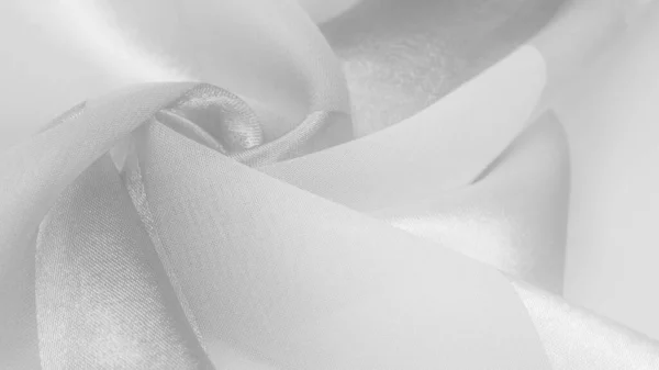 Texture, fond, tissu rayé de soie blanche avec un s métallique — Photo