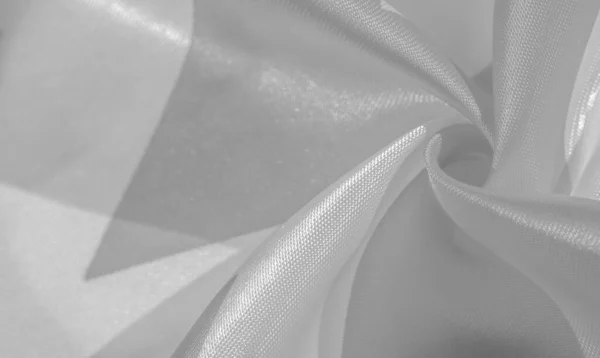 Texture, fond, motif, soie crêpe gris et blanc souffle . — Photo