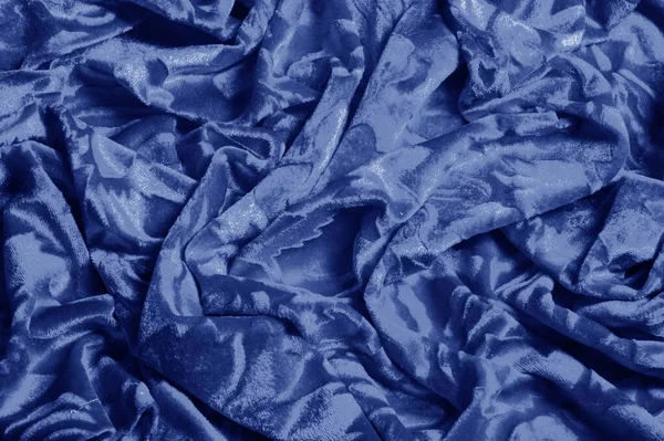 Textura fondo patrón terciopelo tela de color azul terciopelo es s — Foto de Stock