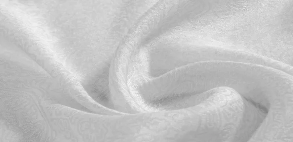 Texture background pattern fabric floral ornament white. This co — Stock Photo, Image