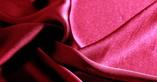 Background, pattern, texture, wallpaper, red silk fabric. Add a — Stock Photo, Image