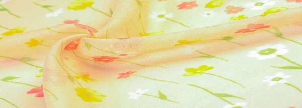 Textura, fundo, padrão, tecido de seda, flores pequenas em um ser — Fotografia de Stock