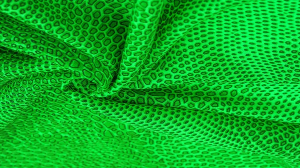 Green silk fabric, animal skin. All projects are new and designe — Stock Photo, Image