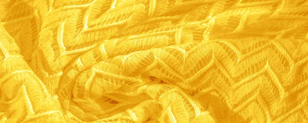 Textuur, achtergrond, patroon, zijde stof, geel, gelaagde Lace — Stockfoto
