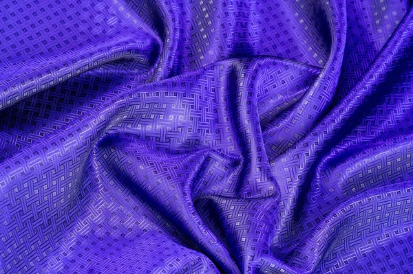 Háttér textúra, minta. Kék selyemszövet kis ellenőrzés — Stock Fotó