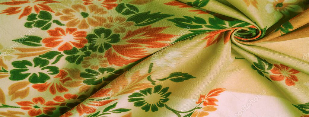 Texture, background, pattern, delicate silk with floral print E — Stock Image Texture, background, pattern, delicate silk with floral print E Stock Image