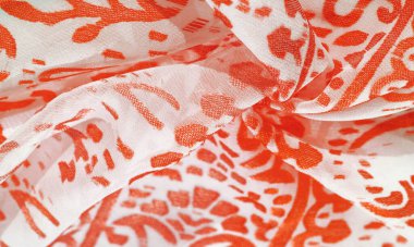 Doku, desen, koleksiyon, ipek kumaş, kadın eşarp, kırmızı ovmak