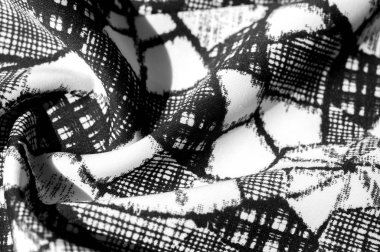 doku, arka plan, desen. siyah soyut f ile beyaz kumaş