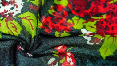 Doku arka plan, gül boyalı col ile koyu mavi ipek kumaş