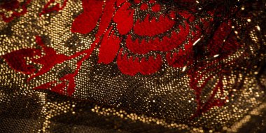 doku, arka plan, desen, altın payetler Elastik lak ile dantel