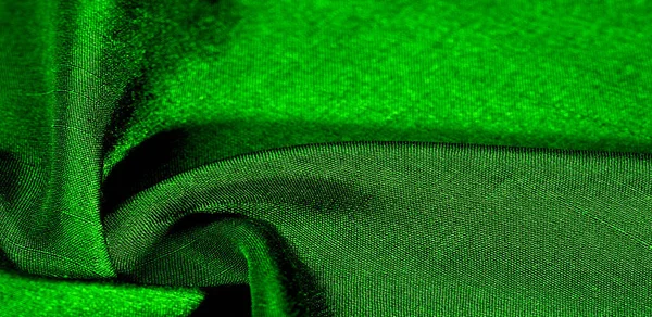 Textuur, achtergrond, patroon, groene kleur, stof. Katoenweefsel — Stockfoto