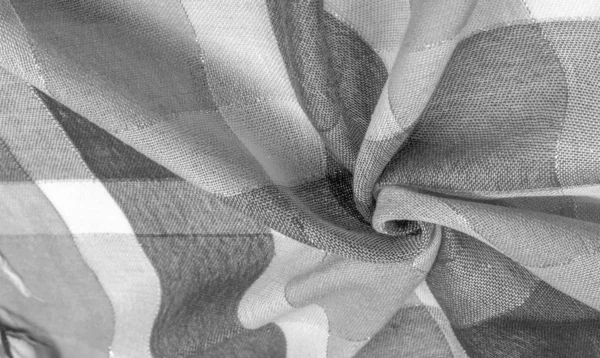 Textura, pozadí, hedvábná šála černobílá, s — Stock fotografie