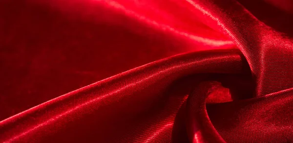 Tekstur, latar belakang, pola, kain sutra berwarna merah. ado ini — Stok Foto