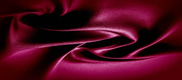 Textur, rött sidentyg panoramabild. Silk Duke humör satin - — Stockfoto