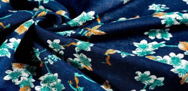 Doku, arka plan, desen, f yeşil renkleri ile kumaş mavi