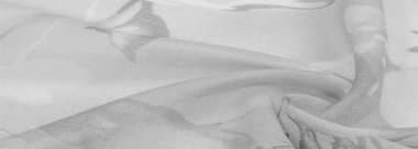 Doku, arka plan, büyük desenli ince yarı saydam ipek.