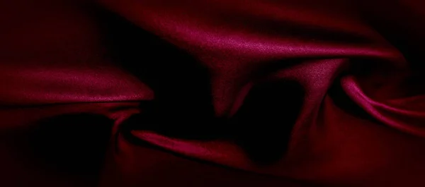 Texture, red silk fabric panoramic photo. Silk Duke mood satin - — Stock Photo, Image