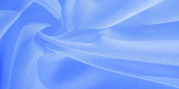 Textura, fondo, patrón, tela azul seda. Crepe satén en t —  Fotos de Stock