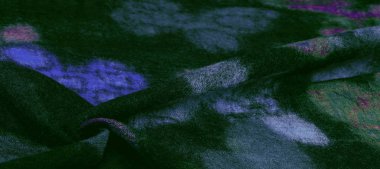 Doku, arka plan, renkli tereyağı ile siyah yün kumaş