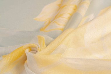 Doku, arka plan, desen, ipek kumaş, bir g sarı çiçekler