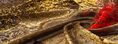 doku, arka plan, desen, altın payetler Elastik lak ile dantel
