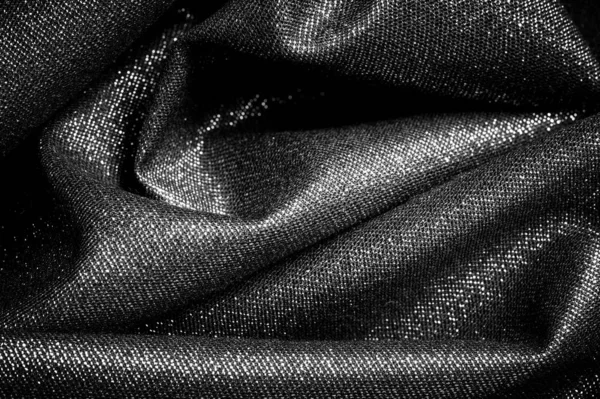 Texture, background, pattern. Cloth Gray black coated with a met — Stock Photo, Image