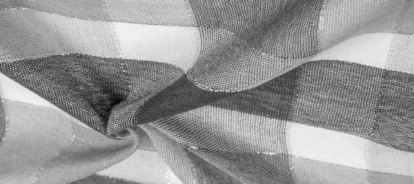 Texture, fond, foulard en soie féminine noir et blanc avec un — Photo