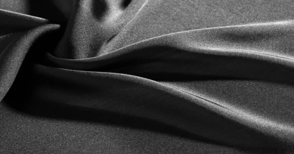 Fundo, padrão, textura, papel de parede, tecido de seda preta. Adicionar — Fotografia de Stock