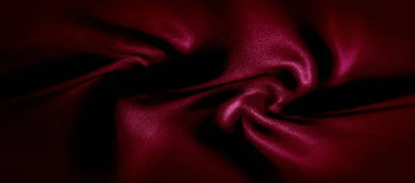 Textúra, piros selyem szövet panoráma fotó. Selyem herceg hangulat szatén - — Stock Fotó