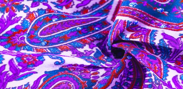 Hintergrund Textur, Muster, Paisley-Stoff Baumwolle. gestaltet von — Stockfoto