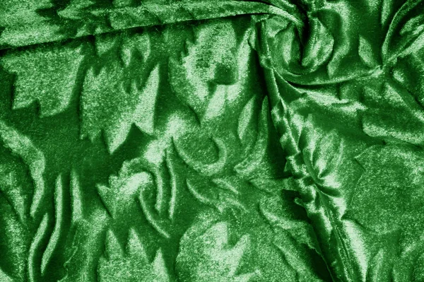 Velours tissu vert Motif en velours sculpté sous un incirc — Photo