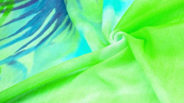 Textura, padrão, coleção, tecido de seda, verde azul amarelo e — Fotografia de Stock
