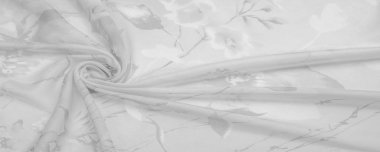 Doku, arka plan, büyük desenli ince yarı saydam ipek.