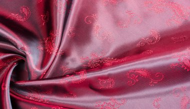Doku, kumaş, paisley desenli kırmızı ipek. Bu güzel p
