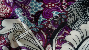 Arka plan dokusu. pamuk kadın eşarp siyah beyaz desen o