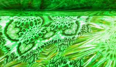 Arka plan dokusu, desen. Yeşilimsi zümrüt gölgesinden ipek.