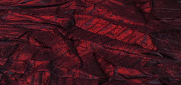 Textura fundo padrão papel de parede seda tecido preto com vermelho — Fotografia de Stock