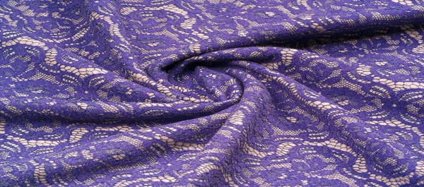 Achtergrond textuur. Sjabloon. Warme wollen stof bedekt met kant — Stockfoto