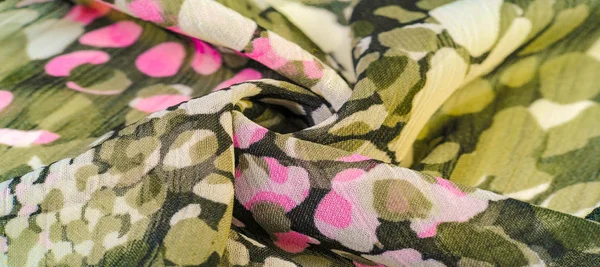 Textured design, silk fabric, women\'s scarf, white pink red-brow