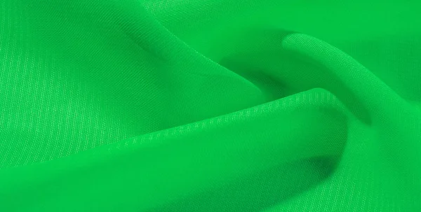 Pola tekstur kain sutra hijau. Ini organza sutra — Stok Foto