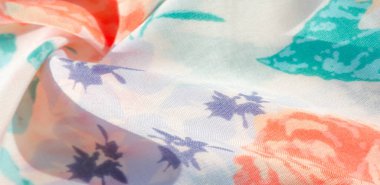 doku deseni pamuklu kumaş. Beyaz bir backgrou üzerinde çiçekler güller